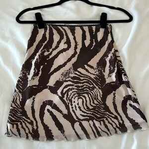 Princess Polly skirt brown and tan.